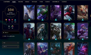 Conta ouro 4 - 304 SKINS - League of Legends LOL
