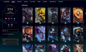Conta ouro 4 - 304 SKINS - League of Legends LOL