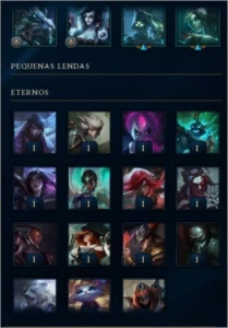 Conta plat 4  lvl 63 52%de winrate. - League of Legends LOL