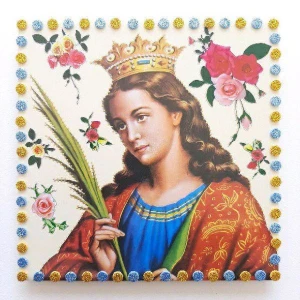 Quadrinho de Azulejo "Santa Catarina" - Artesanato e Personalizados