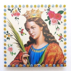 Quadrinho de Azulejo "Santa Catarina" - Artesanato e Personalizados