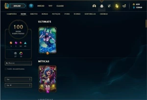 Conta ouro 4 com 102 Champs e 100 Skins + 659 RP - League of Legends LOL
