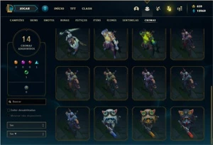 Conta ouro 4 com 102 Champs e 100 Skins + 659 RP - League of Legends LOL