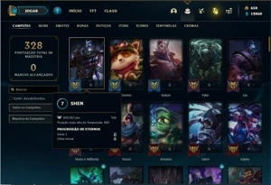 Conta ouro 4 com 102 Champs e 100 Skins + 659 RP - League of Legends LOL