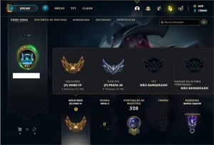 Conta ouro 4 com 102 Champs e 100 Skins + 659 RP - League of Legends LOL