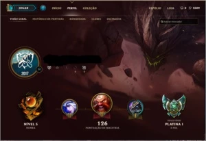 CONTA LOL LEAGUE OF LEGENDS PLATINA 1