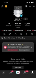 Conta Tiktok 87mil seguidores com shop ativo - Redes Sociais