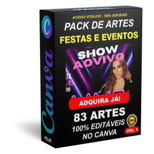 Pack Canva Festas e Eventos - 83 Artes Editáveis - Serviços Digitais