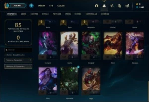 Conta ouro 4 com 43 champs e 9 skins - League of Legends LOL