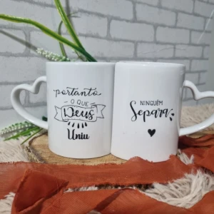 Par de Canecas de Encaixe Personalizadas - Artesanato e Personalizados