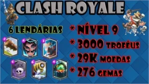 Conta de Clash Royale nvl 9 c/ e-mail próprio!