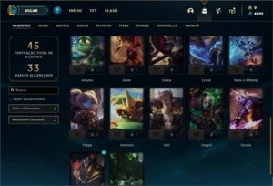 Conta Platina 3 com 27 Champs e 7 Skins - League of Legends LOL