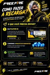 Diamantes Free Fire + Bônus | Recarga por ID