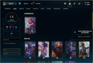 Conta diamante 4 com 14 skins e 40 champs - League of Legends LOL