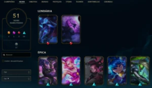 Conta League of Legends Full Acesso - 101 Champs e 51 Skins LOL