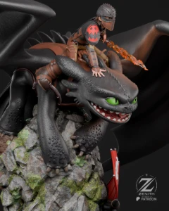 Hiccup and Toothless - domando meu dragon 3d stl - Outros
