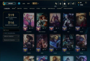 Diamante 4 com 140 Champs e 320 Skins ( ADC / SUP ) - League of Legends LOL