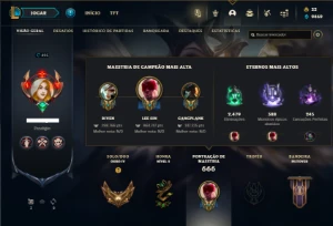 Ouro 4 com TODOS os champs e 272 Skins + 8 Prestigios - League of Legends LOL