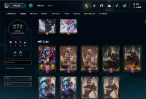 Ouro 4 com TODOS os champs e 272 Skins + 8 Prestigios - League of Legends LOL