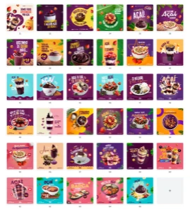 Pack Canva Açaí - 65 Artes Editáveis - Serviços Digitais