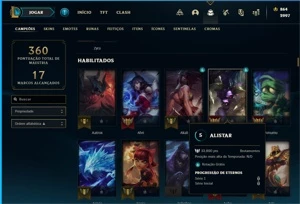 Conta Platina EX Diamante - League of Legends LOL