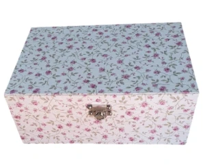 Porta-Joias Grande em Linho Floral de 4 Andares - Artesanato e Personalizados