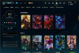 Bronze 1 com 120 Champs e 80 Skins ( MID / JG / TOP ) - League of Legends LOL