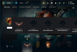 Bronze 4 com 80 Champs e 38 Skins + Kayle Juiza e Rammus Rei - League of Legends LOL