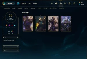 Conta Diamante 3 com 72 Champs e 70 Skins + 15 Cromas - League of Legends LOL