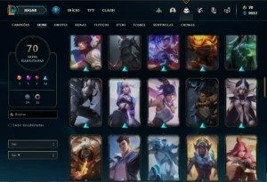 Conta Diamante 3 com 72 Champs e 70 Skins + 15 Cromas - League of Legends LOL