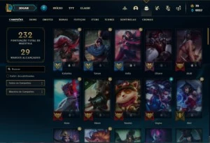Conta Diamante 3 com 72 Champs e 70 Skins + 15 Cromas - League of Legends LOL