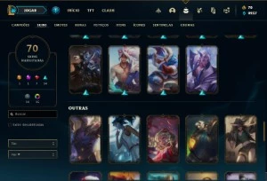 Conta Diamante 3 com 72 Champs e 70 Skins + 15 Cromas - League of Legends LOL
