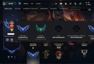 Conta Diamante 3 com 72 Champs e 70 Skins + 15 Cromas - League of Legends LOL