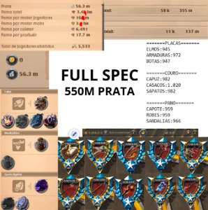 Conta Albion Online Endgame 3.4Bn Fama 550M Silver