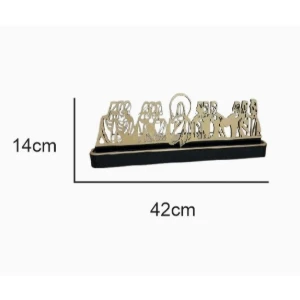 Santa Ceia de Mesa em MDF Preto e Dourado 42 cm - Artesanato e Personalizados