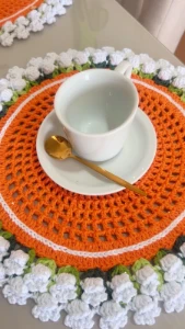 Jogo Americano Tulipas Duplo 6 Peças - Artesanato e Personalizados