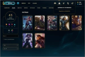 Conta com Jarvan e Janna Vitoriosos + Rammus e Kayle Juiza - League of Legends LOL