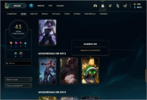 Conta com Jarvan e Janna Vitoriosos + Rammus e Kayle Juiza - League of Legends LOL