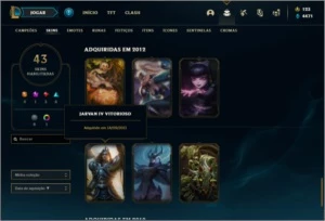 Conta com Jarvan e Janna Vitoriosos + Rammus e Kayle Juiza - League of Legends LOL