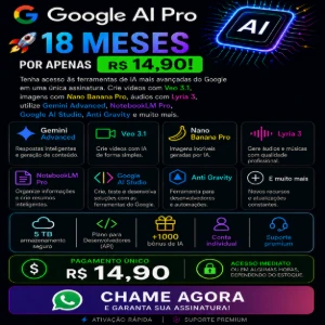 gemini pro + veo3 + flow + whisk + 1000 créditos mensal - Assinaturas e Premium