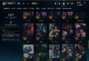 Platina 4 com 60 Champs e 25 Skins +12 Fragmentos - League of Legends LOL