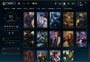 Platina 4 com 60 Champs e 25 Skins +12 Fragmentos - League of Legends LOL