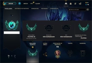 Conta Platina 3 com 5 Skins e 32 Champs - League of Legends LOL