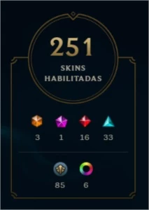 Conta de lol 250+ skins, mais de 243k de RP investidos. - League of Legends