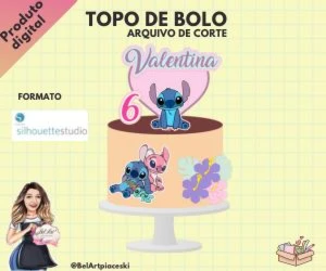 Arquivo De Corte - Topo De Bolo - Stitch E Angel Mod 1 - Outros
