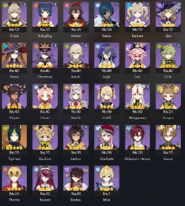 GENSHIN IMPACT - AR53, 14T5 Navia + Bis, Nilou + Bis, Mualan