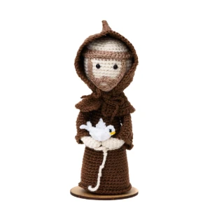 São Francisco de Assis Grande em Amigurumi - Artesanato e Personalizados