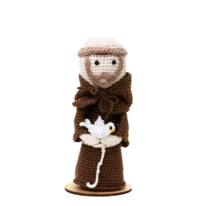 São Francisco de Assis Grande em Amigurumi - Artesanato e Personalizados
