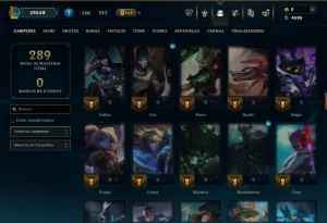 Ouro 4 com 110 Champs e 16 Skins - League of Legends LOL