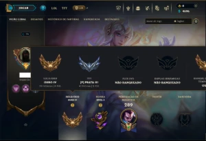 Ouro 4 com 110 Champs e 16 Skins - League of Legends LOL